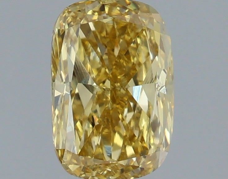 Loose Diamond - CUSHION MODIFIED 1.1ct Fancy Intense Yellow VVS2: Loose Diamond - CUSHION MODIFIED 1.1ct Fancy Intense Yellow VVS2 Source: This is a real non-mined Diamond that has been grown in a lab Shape: CUSHION MODIFIED Carats: 1.1 Color: Fancy Intense Yellow C