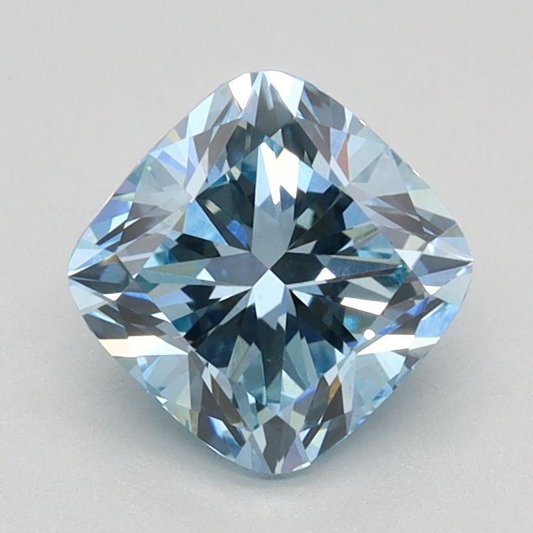 Loose Diamond - CUSHION BRILLIANT 1.33ct Fancy Vivid Blue VS1: Loose Diamond - CUSHION BRILLIANT 1.33ct Fancy Vivid Blue VS1 Source: This is a real non-mined Diamond that has been grown in a lab Shape: CUSHION BRILLIANT Carats: 1.33 Color: Fancy Vivid Blue Certif