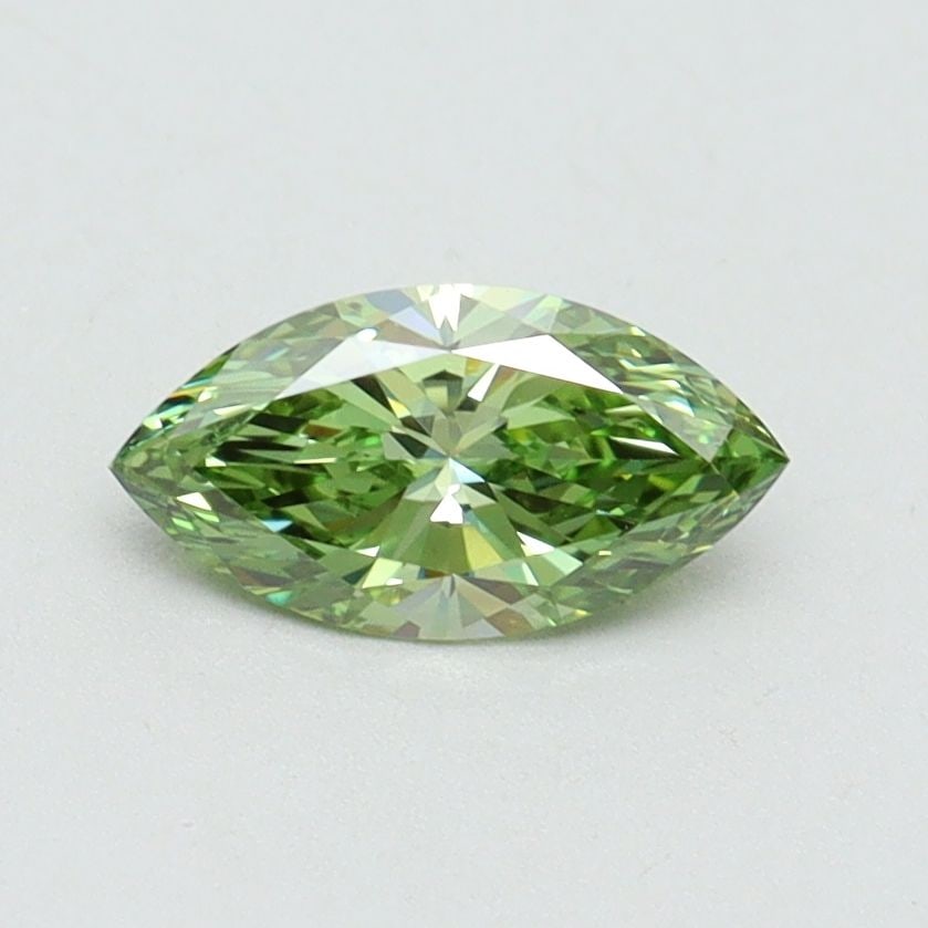 Loose Diamond - MARQUISE 0.56ct Fancy Vivid Green VS1: Loose Diamond - MARQUISE 0.56ct Fancy Vivid Green VS1 Source: This is a real non-mined Diamond that has been grown in a lab Shape: MARQUISE Carats: 0.56 Color: Fancy Vivid Green Certification: IGI Vid