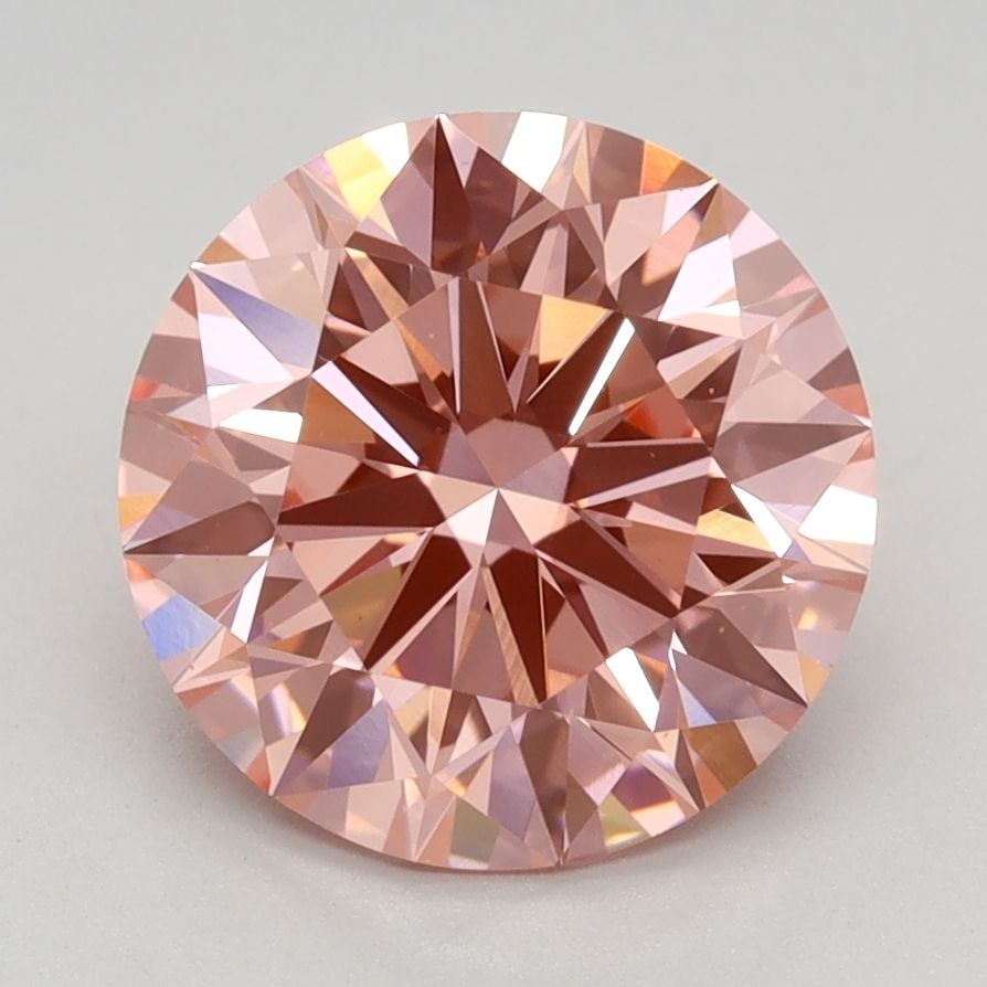 Ideal Loose Diamond - ROUND 2.45ct Fancy Vivid Pink VS1: Ideal Loose Diamond - ROUND 2.45ct Fancy Vivid Pink VS1 Source: This is a real non-mined Diamond that has been grown in a lab Shape: ROUND Carats: 2.45 Color: Fancy Vivid Pink Certification: IGI Video