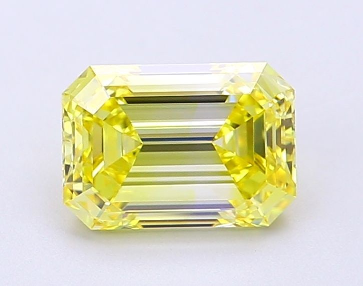 Loose Diamond - EMERALD 1.66ct Fancy Vivid Yellow VS1: Loose Diamond - EMERALD 1.66ct Fancy Vivid Yellow VS1 Source: This is a real non-mined Diamond that has been grown in a lab Shape: EMERALD Carats: 1.66 Color: Fancy Vivid Yellow Certification: IGI Vid