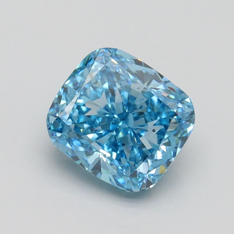Loose Diamond - CUSHION BRILLIANT 2.03ct Fancy Vivid Blue SI1: Loose Diamond - CUSHION BRILLIANT 2.03ct Fancy Vivid Blue SI1 Source: This is a real non-mined Diamond that has been grown in a lab Shape: CUSHION BRILLIANT Carats: 2.03 Color: Fancy Vivid Blue Certif