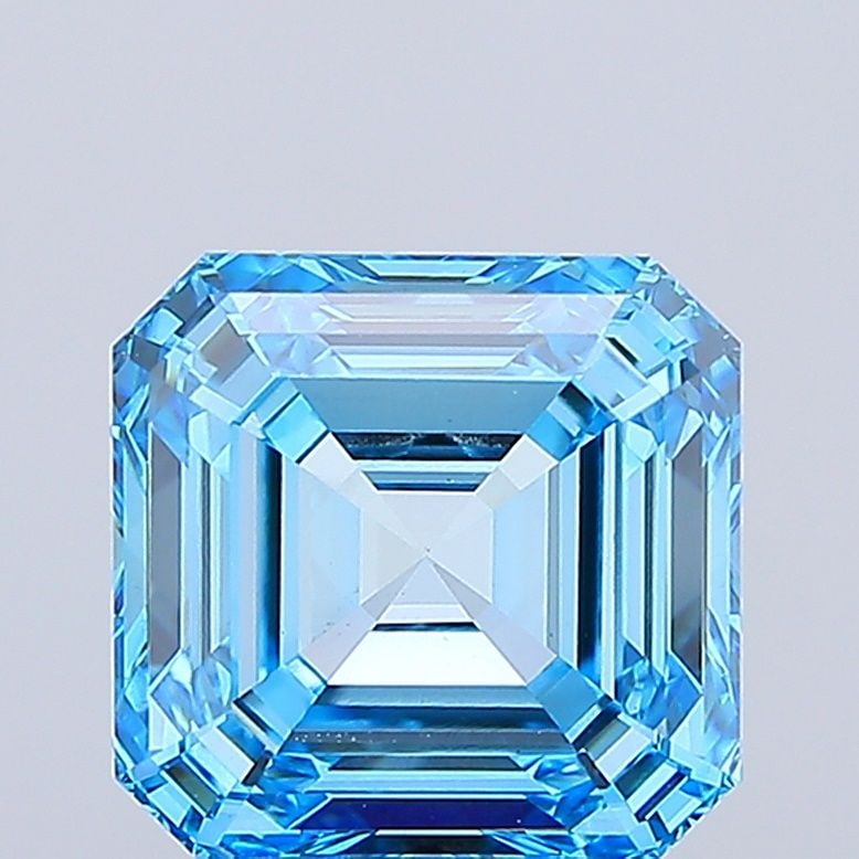 Loose Diamond - ASSCHER 6.08ct Fancy Vivid Blue VS1: Loose Diamond - ASSCHER 6.08ct Fancy Vivid Blue VS1 Source: This is a real non-mined Diamond that has been grown in a lab Shape: ASSCHER Carats: 6.08 Color: Fancy Vivid Blue Certification: IGI Video: