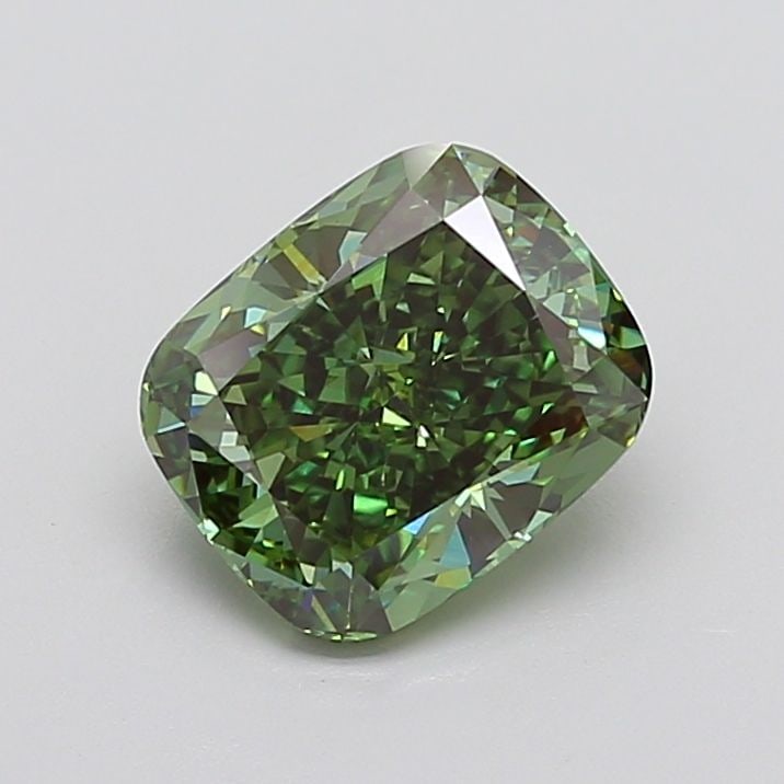 Loose Diamond - CUSHION MODIFIED 3.24ct Fancy Vivid Green VS1: Loose Diamond - CUSHION MODIFIED 3.24ct Fancy Vivid Green VS1 Source: This is a real non-mined Diamond that has been grown in a lab Shape: CUSHION MODIFIED Carats: 3.24 Color: Fancy Vivid Green Certif