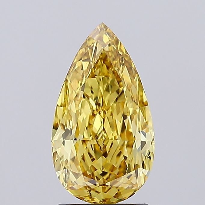 Loose Diamond - PEAR 1.81ct Fancy Intense Yellow VS2: Loose Diamond - PEAR 1.81ct Fancy Intense Yellow VS2 Source: This is a real non-mined Diamond that has been grown in a lab Shape: PEAR Carats: 1.81 Color: Fancy Intense Yellow Certification: IGI Video