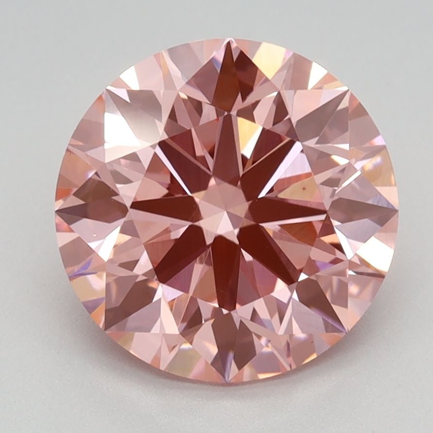 Ideal Loose Diamond - ROUND 2.4ct Fancy Vivid Pink VVS2: Ideal Loose Diamond - ROUND 2.4ct Fancy Vivid Pink VVS2 Source: This is a real non-mined Diamond that has been grown in a lab Shape: ROUND Carats: 2.4 Color: Fancy Vivid Pink Certification: IGI Video: