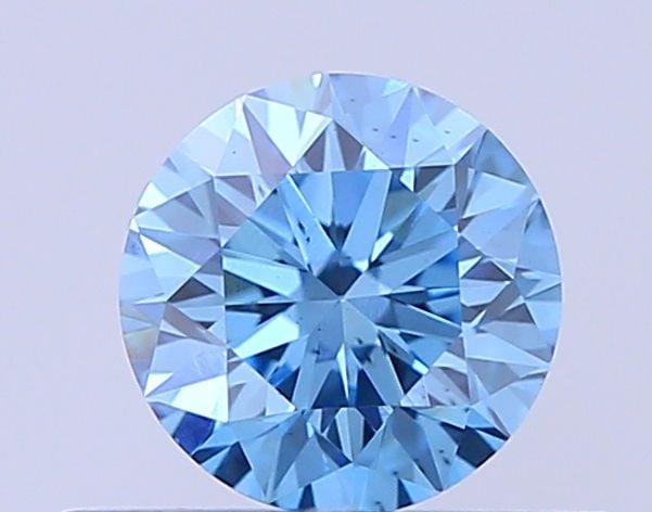 Loose Diamond - ROUND 0.44ct Fancy Blue VS2: Loose Diamond - ROUND 0.44ct Fancy Blue VS2 Source: This is a real non-mined Diamond that has been grown in a lab Shape: ROUND Carats: 0.44 Color: Fancy Blue Certification: NONE Video: