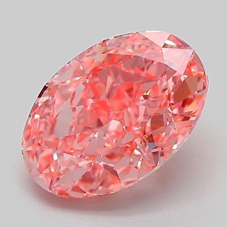 Loose Diamond - OVAL 2.1ct Fancy Vivid Pink VVS2: Loose Diamond - OVAL 2.1ct Fancy Vivid Pink VVS2 Source: This is a real non-mined Diamond that has been grown in a lab Shape: OVAL Carats: 2.1 Color: Fancy Vivid Pink Certification: IGI Video: