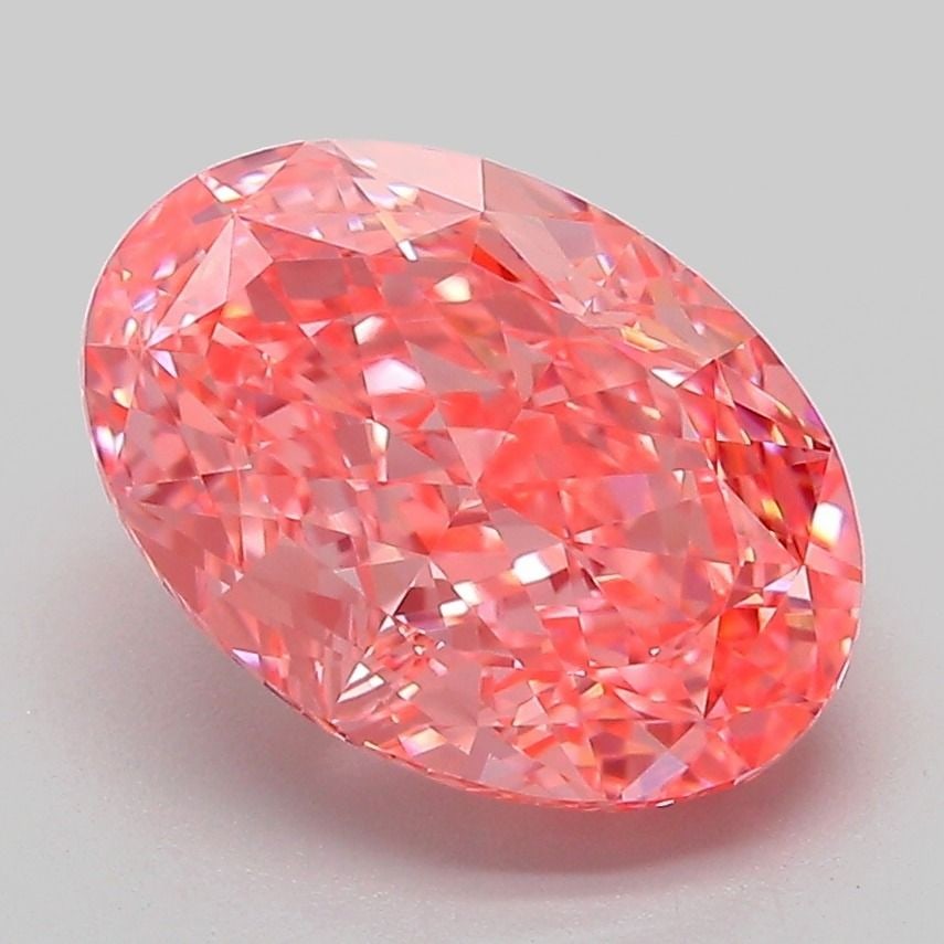 Loose Diamond - OVAL 3.34ct Fancy Vivid Pink VS1: Loose Diamond - OVAL 3.34ct Fancy Vivid Pink VS1 Source: This is a real non-mined Diamond that has been grown in a lab Shape: OVAL Carats: 3.34 Color: Fancy Vivid Pink Certification: IGI Video: