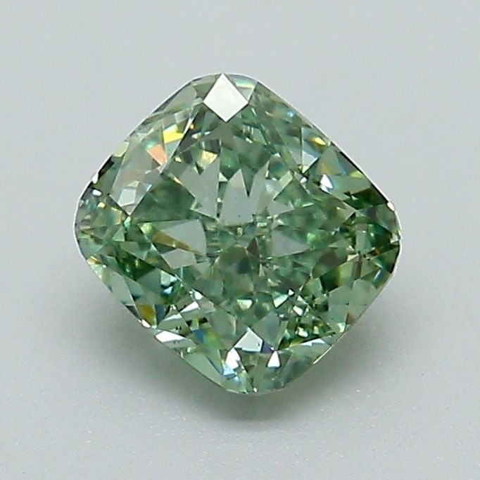 Loose Diamond - CUSHION MODIFIED 1.02ct Fancy Vivid Green VS2: Loose Diamond - CUSHION MODIFIED 1.02ct Fancy Vivid Green VS2 Source: This is a real non-mined Diamond that has been grown in a lab Shape: CUSHION MODIFIED Carats: 1.02 Color: Fancy Vivid Green Certif