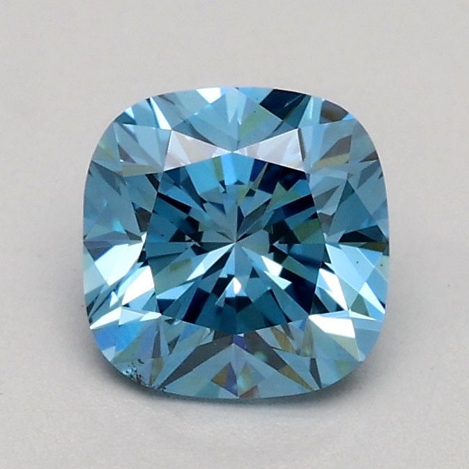Loose Diamond - CUSHION BRILLIANT 0.71ct Fancy Vivid Blue VS2: Loose Diamond - CUSHION BRILLIANT 0.71ct Fancy Vivid Blue VS2 Source: This is a real non-mined Diamond that has been grown in a lab Shape: CUSHION BRILLIANT Carats: 0.71 Color: Fancy Vivid Blue Certif