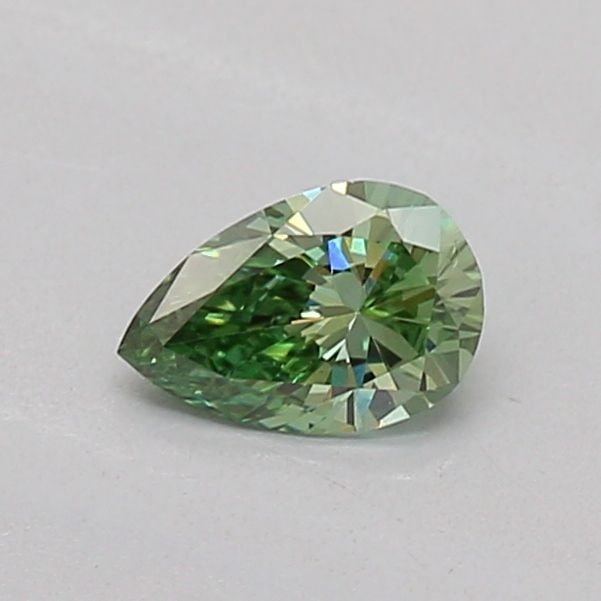 Loose Diamond - PEAR 0.18ct Fancy Vivid Green VVS2: Loose Diamond - PEAR 0.18ct Fancy Vivid Green VVS2 Source: This is a real non-mined Diamond that has been grown in a lab Shape: PEAR Carats: 0.18 Color: Fancy Vivid Green Certification: IGI Video:
