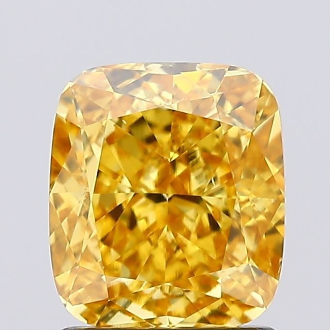 Loose Diamond - CUSHION MODIFIED 1.5ct Fancy Vivid Yellow VS1: Loose Diamond - CUSHION MODIFIED 1.5ct Fancy Vivid Yellow VS1 Source: This is a real non-mined Diamond that has been grown in a lab Shape: CUSHION MODIFIED Carats: 1.5 Color: Fancy Vivid Yellow Certif