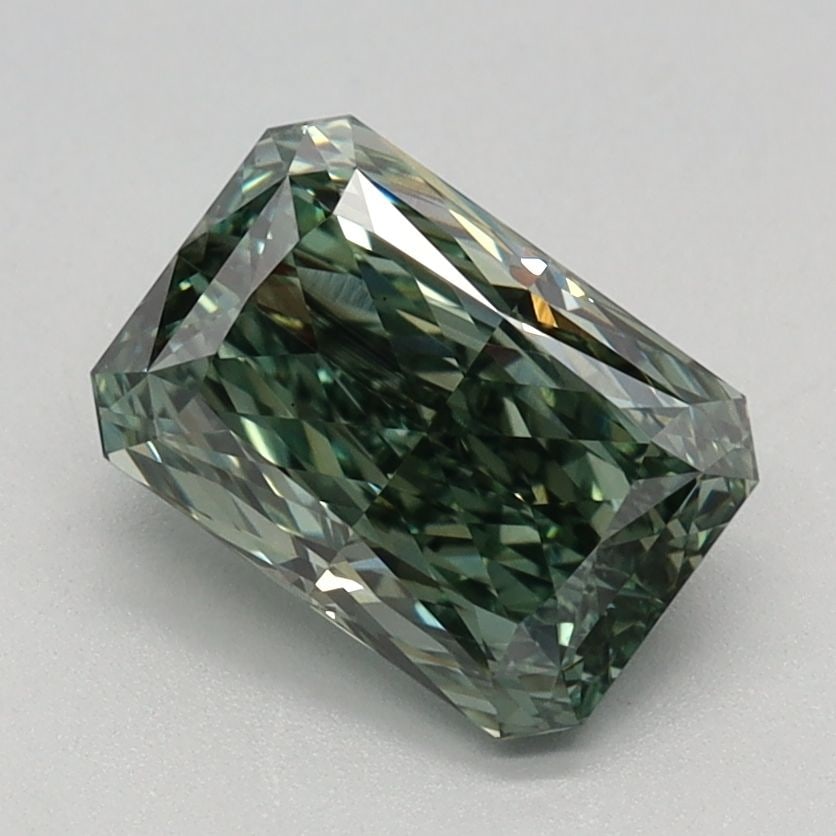 Loose Diamond - RADIANT 1.42ct Fancy Vivid Green VS1: Loose Diamond - RADIANT 1.42ct Fancy Vivid Green VS1 Source: This is a real non-mined Diamond that has been grown in a lab Shape: RADIANT Carats: 1.42 Color: Fancy Vivid Green Certification: IGI Video