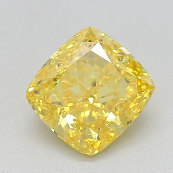 Loose Diamond - CUSHION MODIFIED 0.7ct Fancy Vivid Yellow IF: Loose Diamond - CUSHION MODIFIED 0.7ct Fancy Vivid Yellow IF Source: This is a real non-mined Diamond that has been grown in a lab Shape: CUSHION MODIFIED Carats: 0.7 Color: Fancy Vivid Yellow Certifi