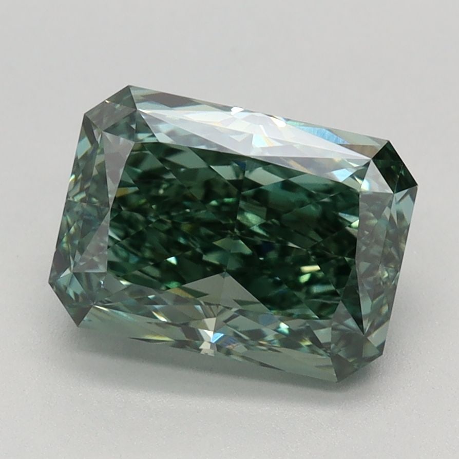Loose Diamond - RADIANT 2.13ct Fancy Vivid Green VVS2: Loose Diamond - RADIANT 2.13ct Fancy Vivid Green VVS2 Source: This is a real non-mined Diamond that has been grown in a lab Shape: RADIANT Carats: 2.13 Color: Fancy Vivid Green Certification: IGI Vide