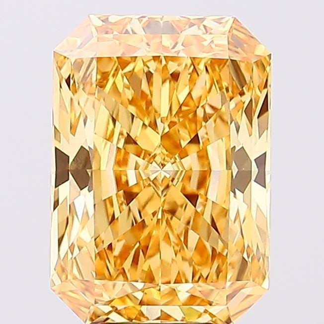 Loose Diamond - RADIANT 7.46ct Fancy Vivid Orangey Yellow VVS2: Loose Diamond - RADIANT 7.46ct Fancy Vivid Orangey Yellow VVS2 Source: This is a real non-mined Diamond that has been grown in a lab Shape: RADIANT Carats: 7.46 Color: Fancy Vivid Orangey Yellow Certi