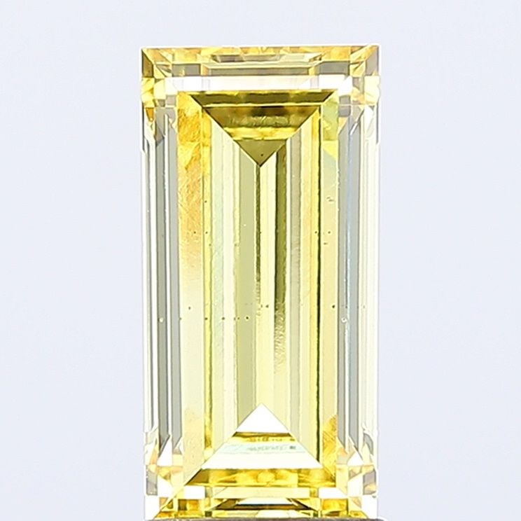 Loose Diamond - BAGUETTE 3.06ct Fancy Intense Yellow VS1: Loose Diamond - BAGUETTE 3.06ct Fancy Intense Yellow VS1 Source: This is a real non-mined Diamond that has been grown in a lab Shape: BAGUETTE Carats: 3.06 Color: Fancy Intense Yellow Certification: I