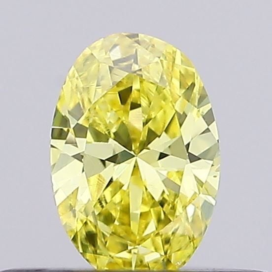 Loose Diamond - OVAL 0.19ct Fancy Vivid Yellow VS2: Loose Diamond - OVAL 0.19ct Fancy Vivid Yellow VS2 Source: This is a real non-mined Diamond that has been grown in a lab Shape: OVAL Carats: 0.19 Color: Fancy Vivid Yellow Certification: IGI Video: