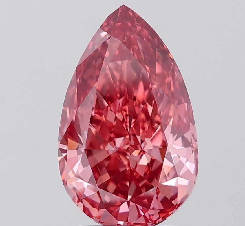 Loose Diamond - PEAR 3.23ct Fancy Vivid Pink VS1: Loose Diamond - PEAR 3.23ct Fancy Vivid Pink VS1 Source: This is a real non-mined Diamond that has been grown in a lab Shape: PEAR Carats: 3.23 Color: Fancy Vivid Pink Certification: IGI Video: