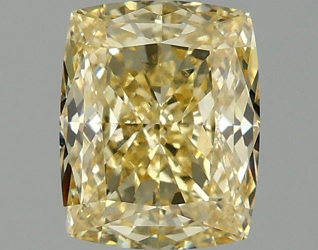 Loose Diamond - CUSHION MODIFIED 1.58ct Fancy Intense Yellow VS2: Loose Diamond - CUSHION MODIFIED 1.58ct Fancy Intense Yellow VS2 Source: This is a real non-mined Diamond that has been grown in a lab Shape: CUSHION MODIFIED Carats: 1.58 Color: Fancy Intense Yellow 