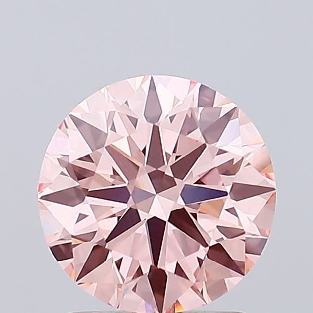 Ideal Loose Diamond - ROUND 1.41ct Fancy Vivid Orangey Pink VS1: Ideal Loose Diamond - ROUND 1.41ct Fancy Vivid Orangey Pink VS1 Source: This is a real non-mined Diamond that has been grown in a lab Shape: ROUND Carats: 1.41 Color: Fancy Vivid Orangey Pink Certific