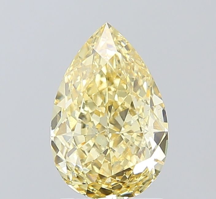 Loose Diamond - PEAR 2.08ct Fancy Yellow VS2: Loose Diamond - PEAR 2.08ct Fancy Yellow VS2 Source: This is a real non-mined Diamond that has been grown in a lab Shape: PEAR Carats: 2.08 Color: Fancy Yellow Certification: IGI Video: