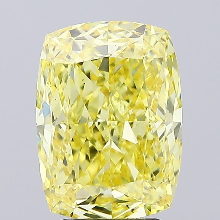 Loose Diamond - CUSHION MODIFIED 4.07ct Fancy Vivid Yellow VS1: Loose Diamond - CUSHION MODIFIED 4.07ct Fancy Vivid Yellow VS1 Source: This is a real non-mined Diamond that has been grown in a lab Shape: CUSHION MODIFIED Carats: 4.07 Color: Fancy Vivid Yellow Cert