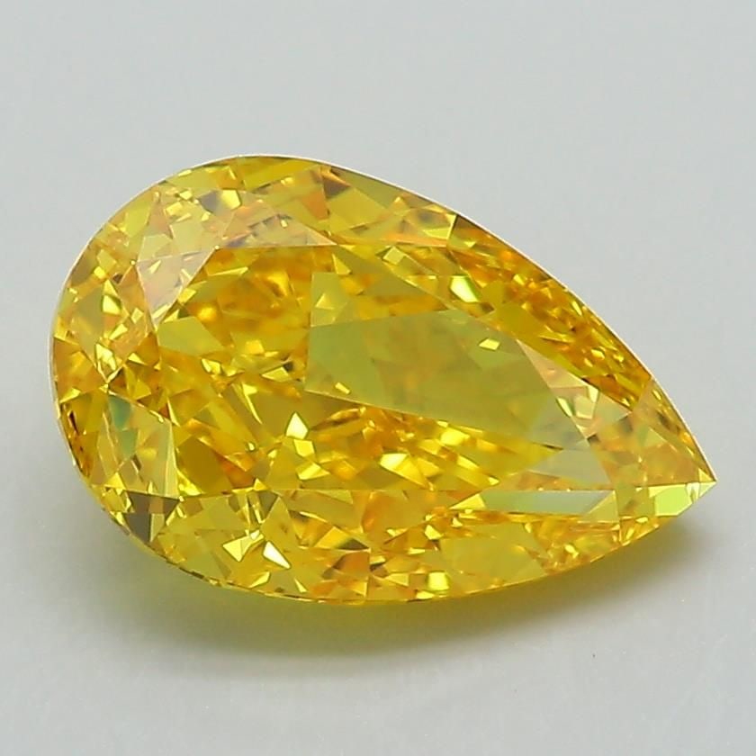 Loose Diamond - PEAR 2.4ct Fancy Vivid Yellow VVS1: Loose Diamond - PEAR 2.4ct Fancy Vivid Yellow VVS1 Source: This is a real non-mined Diamond that has been grown in a lab Shape: PEAR Carats: 2.4 Color: Fancy Vivid Yellow Certification: IGI Video: