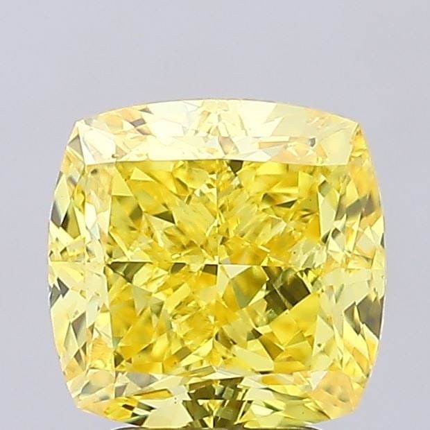 Loose Diamond - CUSHION MODIFIED 3.53ct Fancy Vivid Yellow VS1: Loose Diamond - CUSHION MODIFIED 3.53ct Fancy Vivid Yellow VS1 Source: This is a real non-mined Diamond that has been grown in a lab Shape: CUSHION MODIFIED Carats: 3.53 Color: Fancy Vivid Yellow Cert