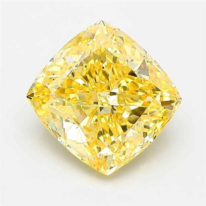 Loose Diamond - CUSHION MODIFIED 2.75ct Fancy Vivid Yellow VS2: Loose Diamond - CUSHION MODIFIED 2.75ct Fancy Vivid Yellow VS2 Source: This is a real non-mined Diamond that has been grown in a lab Shape: CUSHION MODIFIED Carats: 2.75 Color: Fancy Vivid Yellow Cert