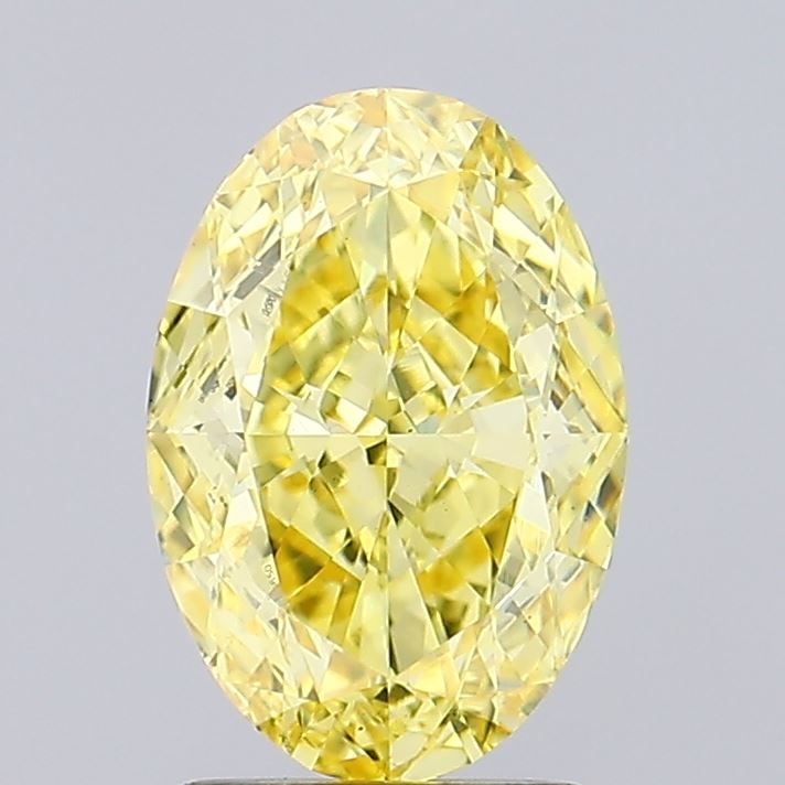 Loose Diamond - OVAL 2.06ct Fancy Vivid Yellow VS1: Loose Diamond - OVAL 2.06ct Fancy Vivid Yellow VS1 Source: This is a real non-mined Diamond that has been grown in a lab Shape: OVAL Carats: 2.06 Color: Fancy Vivid Yellow Certification: IGI Video: