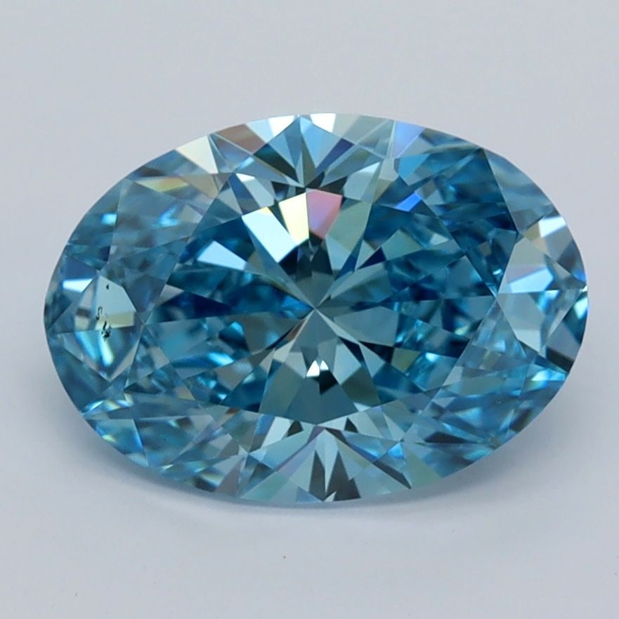 Loose Diamond - OVAL 2.28ct Fancy Vivid Blue VVS2: Loose Diamond - OVAL 2.28ct Fancy Vivid Blue VVS2 Source: This is a real non-mined Diamond that has been grown in a lab Shape: OVAL Carats: 2.28 Color: Fancy Vivid Blue Certification: IGI Video: