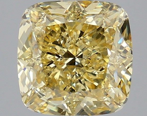 Loose Diamond - CUSHION MODIFIED 2.55ct Fancy Intense Yellow VS1: Loose Diamond - CUSHION MODIFIED 2.55ct Fancy Intense Yellow VS1 Source: This is a real non-mined Diamond that has been grown in a lab Shape: CUSHION MODIFIED Carats: 2.55 Color: Fancy Intense Yellow 