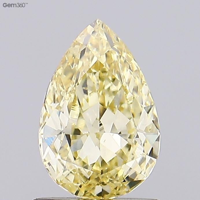 Loose Diamond - PEAR 1.04ct Fancy Intense Yellow VS2: Loose Diamond - PEAR 1.04ct Fancy Intense Yellow VS2 Source: This is a real non-mined Diamond that has been grown in a lab Shape: PEAR Carats: 1.04 Color: Fancy Intense Yellow Certification: IGI Video