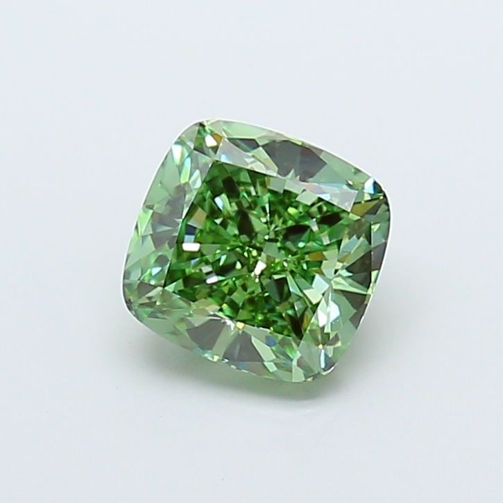 Loose Diamond - CUSHION MODIFIED 2.5ct Fancy Vivid Green VS1: Loose Diamond - CUSHION MODIFIED 2.5ct Fancy Vivid Green VS1 Source: This is a real non-mined Diamond that has been grown in a lab Shape: CUSHION MODIFIED Carats: 2.5 Color: Fancy Vivid Green Certific
