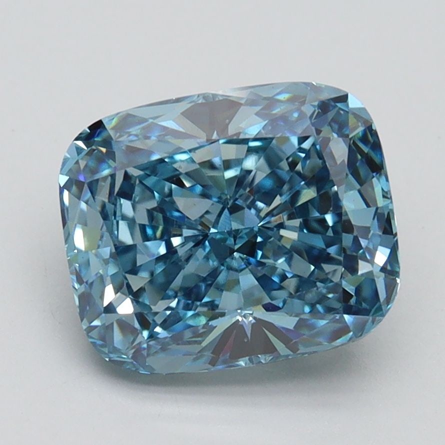 Loose Diamond - CUSHION BRILLIANT 2.67ct Fancy Intense Blue VS1: Loose Diamond - CUSHION BRILLIANT 2.67ct Fancy Intense Blue VS1 Source: This is a real non-mined Diamond that has been grown in a lab Shape: CUSHION BRILLIANT Carats: 2.67 Color: Fancy Intense Blue Ce