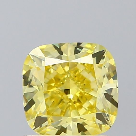 Loose Diamond - CUSHION BRILLIANT 1.01ct Fancy Vivid Yellow VS1: Loose Diamond - CUSHION BRILLIANT 1.01ct Fancy Vivid Yellow VS1 Source: This is a real non-mined Diamond that has been grown in a lab Shape: CUSHION BRILLIANT Carats: 1.01 Color: Fancy Vivid Yellow Ce