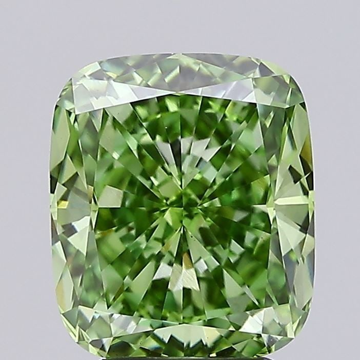 Loose Diamond - CUSHION MODIFIED 3.51ct Fancy Vivid Green VS1: Loose Diamond - CUSHION MODIFIED 3.51ct Fancy Vivid Green VS1 Source: This is a real non-mined Diamond that has been grown in a lab Shape: CUSHION MODIFIED Carats: 3.51 Color: Fancy Vivid Green Certif