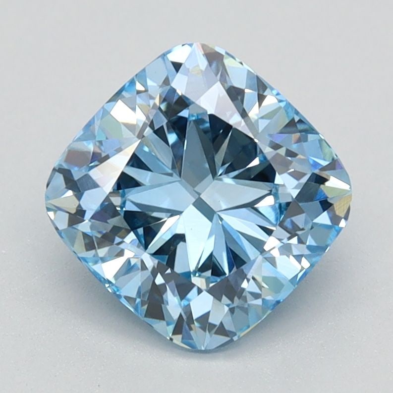 Loose Diamond - CUSHION BRILLIANT 1.53ct Fancy Vivid Blue VVS2: Loose Diamond - CUSHION BRILLIANT 1.53ct Fancy Vivid Blue VVS2 Source: This is a real non-mined Diamond that has been grown in a lab Shape: CUSHION BRILLIANT Carats: 1.53 Color: Fancy Vivid Blue Certi