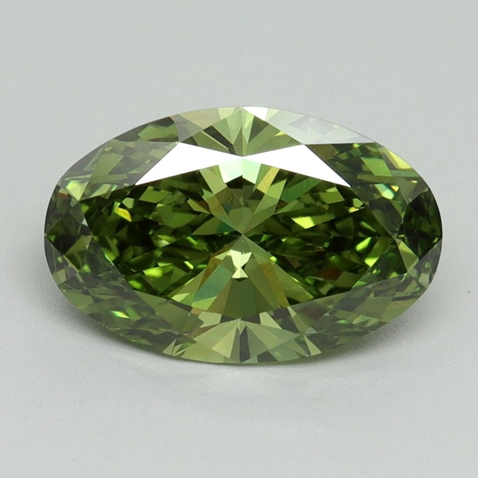 Loose Diamond - OVAL 2.04ct Fancy Vivid Green VS1: Loose Diamond - OVAL 2.04ct Fancy Vivid Green VS1 Source: This is a real non-mined Diamond that has been grown in a lab Shape: OVAL Carats: 2.04 Color: Fancy Vivid Green Certification: IGI Video: