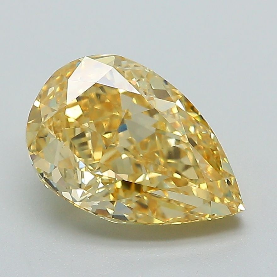 Loose Diamond - PEAR 2.61ct Fancy Intense Yellow VS1: Loose Diamond - PEAR 2.61ct Fancy Intense Yellow VS1 Source: This is a real non-mined Diamond that has been grown in a lab Shape: PEAR Carats: 2.61 Color: Fancy Intense Yellow Certification: IGI Video