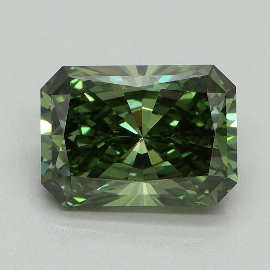 Loose Diamond - RADIANT 2.02ct Fancy Vivid Green VS2: Loose Diamond - RADIANT 2.02ct Fancy Vivid Green VS2 Source: This is a real non-mined Diamond that has been grown in a lab Shape: RADIANT Carats: 2.02 Color: Fancy Vivid Green Certification: IGI Video
