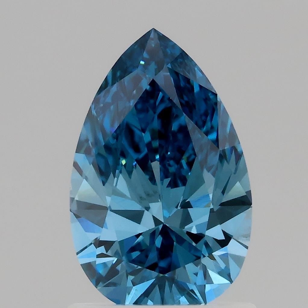 Loose Diamond - PEAR 1.07ct Fancy Vivid Blue VS1: Loose Diamond - PEAR 1.07ct Fancy Vivid Blue VS1 Source: This is a real non-mined Diamond that has been grown in a lab Shape: PEAR Carats: 1.07 Color: Fancy Vivid Blue Certification: IGI Video: