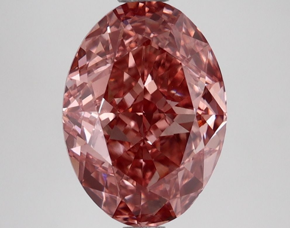 Loose Diamond - OVAL 3.26ct Fancy Vivid Brownish Pink VS1: Loose Diamond - OVAL 3.26ct Fancy Vivid Brownish Pink VS1 Source: This is a real non-mined Diamond that has been grown in a lab Shape: OVAL Carats: 3.26 Color: Fancy Vivid Brownish Pink Certification: