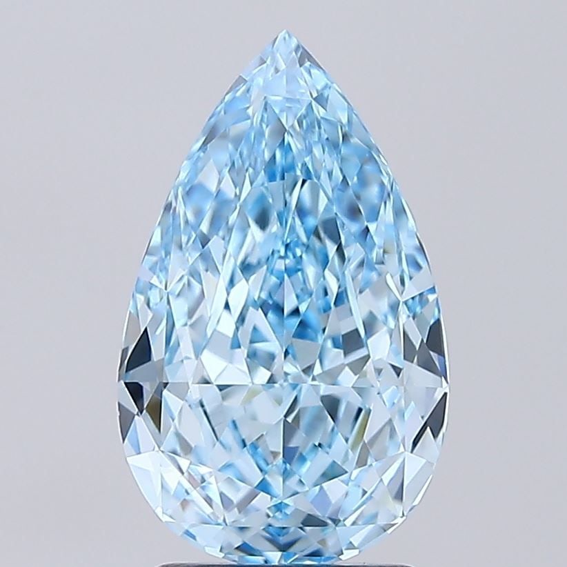 Loose Diamond - PEAR 2.77ct Fancy Vivid Blue VVS2: Loose Diamond - PEAR 2.77ct Fancy Vivid Blue VVS2 Source: This is a real non-mined Diamond that has been grown in a lab Shape: PEAR Carats: 2.77 Color: Fancy Vivid Blue Certification: IGI Video:
