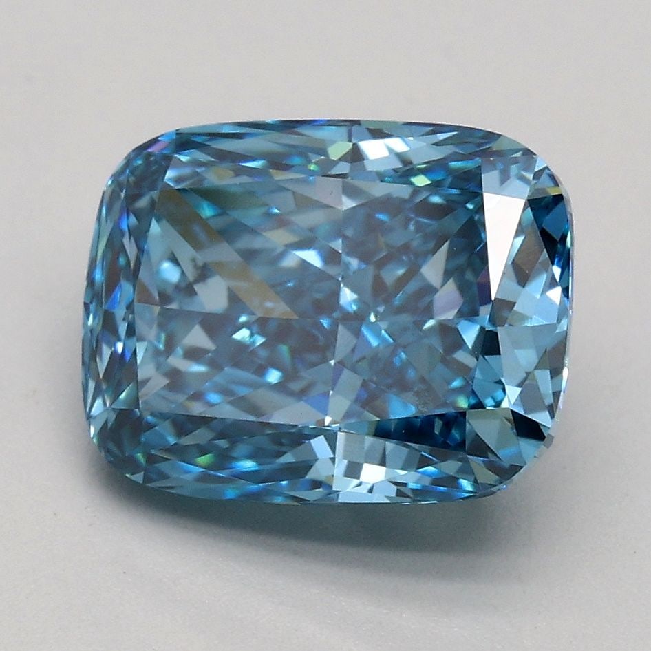 Loose Diamond - CUSHION BRILLIANT 2.45ct Fancy Vivid Blue VS2: Loose Diamond - CUSHION BRILLIANT 2.45ct Fancy Vivid Blue VS2 Source: This is a real non-mined Diamond that has been grown in a lab Shape: CUSHION BRILLIANT Carats: 2.45 Color: Fancy Vivid Blue Certif