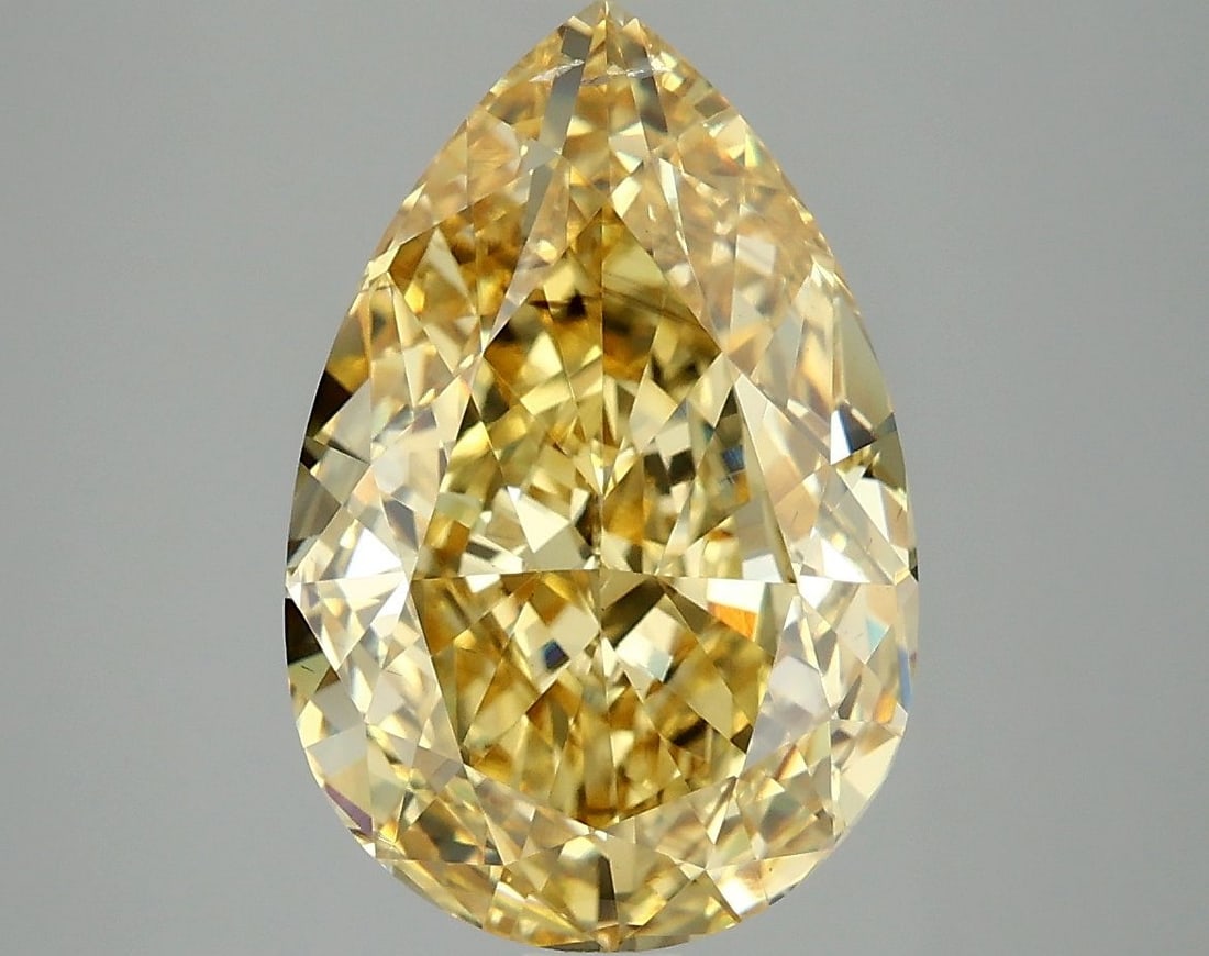 Loose Diamond - PEAR 5.1ct Fancy Vivid Yellow SI1: Loose Diamond - PEAR 5.1ct Fancy Vivid Yellow SI1 Source: This is a real non-mined Diamond that has been grown in a lab Shape: PEAR Carats: 5.1 Color: Fancy Vivid Yellow Certification: IGI Video: