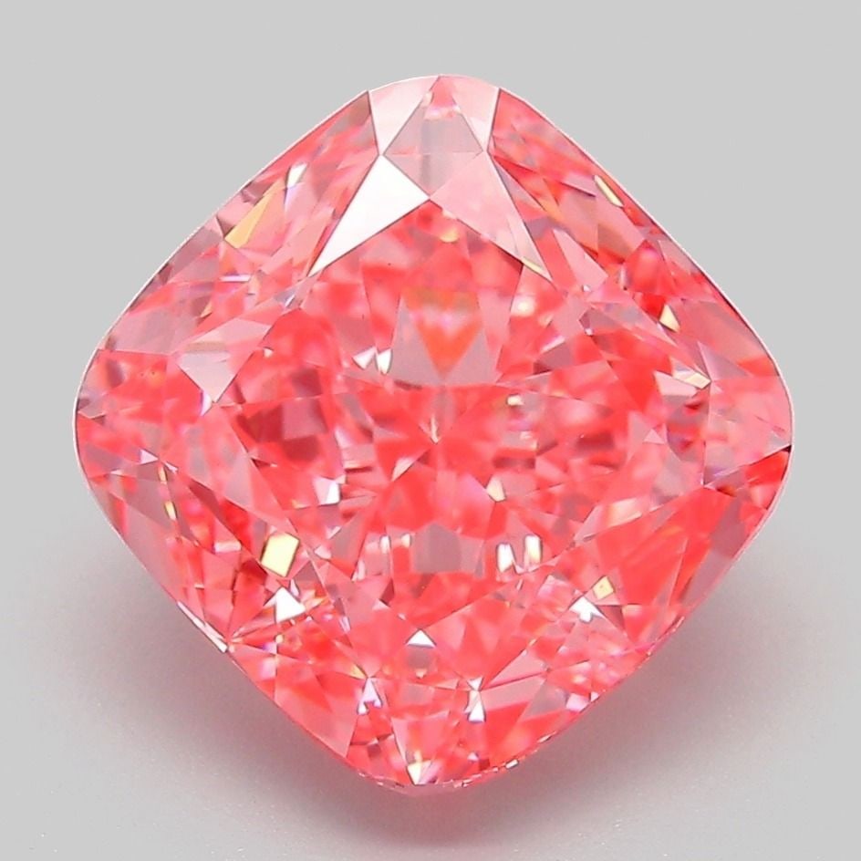 Loose Diamond - CUSHION MODIFIED 5.17ct Fancy Vivid Pink VVS2: Loose Diamond - CUSHION MODIFIED 5.17ct Fancy Vivid Pink VVS2 Source: This is a real non-mined Diamond that has been grown in a lab Shape: CUSHION MODIFIED Carats: 5.17 Color: Fancy Vivid Pink Certifi