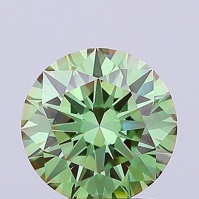 Loose Diamond - ROUND 2.06ct Fancy Vivid Green VS1: Loose Diamond - ROUND 2.06ct Fancy Vivid Green VS1 Source: This is a real non-mined Diamond that has been grown in a lab Shape: ROUND Carats: 2.06 Color: Fancy Vivid Green Certification: IGI Video: